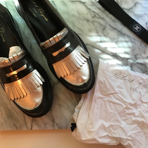 Robert Clergerie 🖤 metallic platform loafers